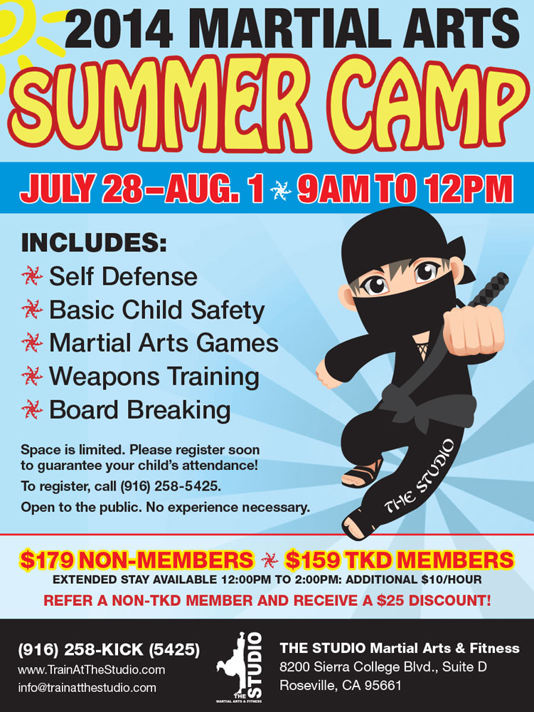 Martial Arts Summer Camp at THE STUDIO, July 28 to August ... - 751 x 1000 jpeg 208kB