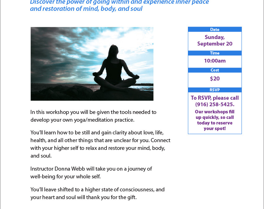September 20: Gentle Yoga and Meditation Workshop