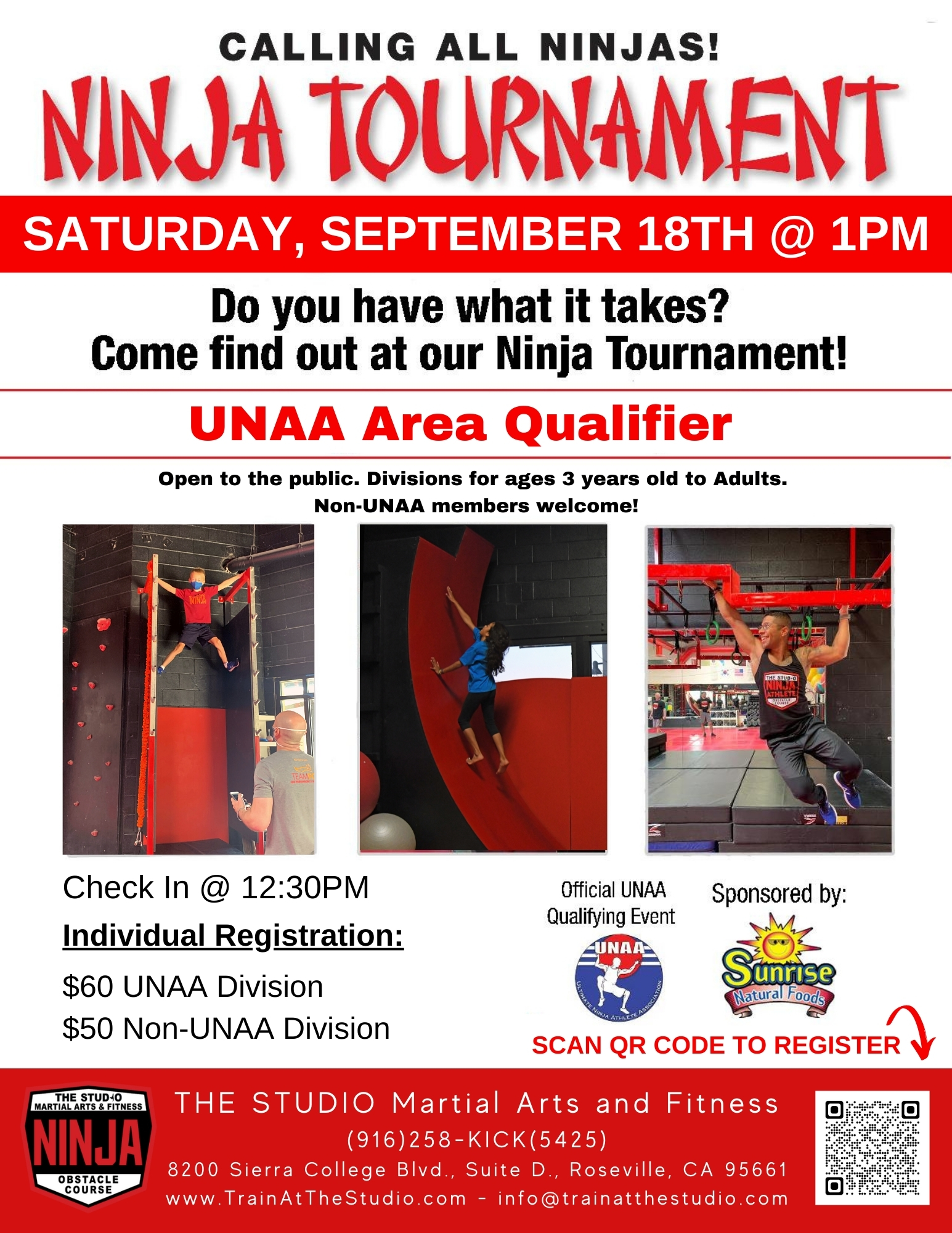 September 18: UNAA Area Qualifier – Ninja Tournament