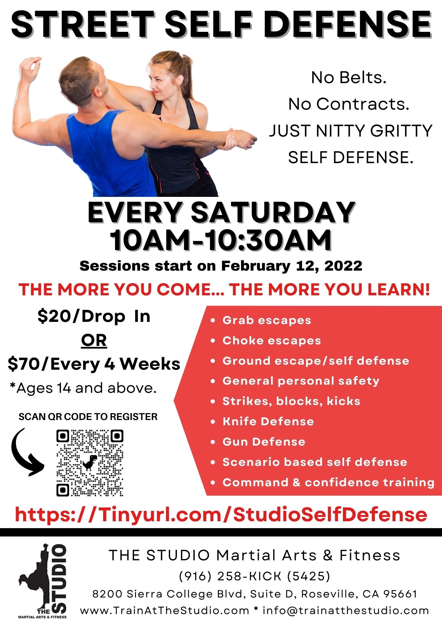 Self Defense Class For Women And Men The Studio Martial Arts Fitness