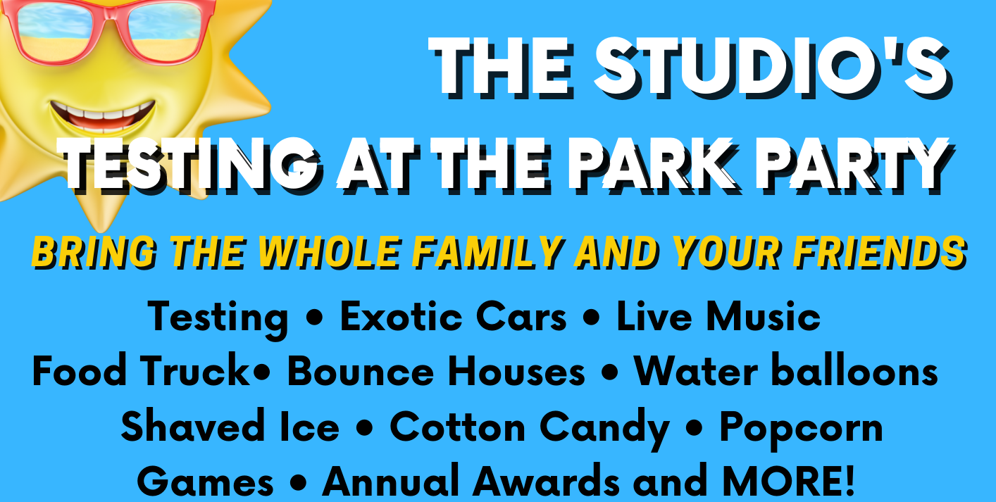 August 28: THE STUDIO’s Testing At The Park Party