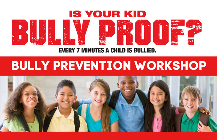 bully photo of kids with the words is your kid bully proof? bully prevention workshop