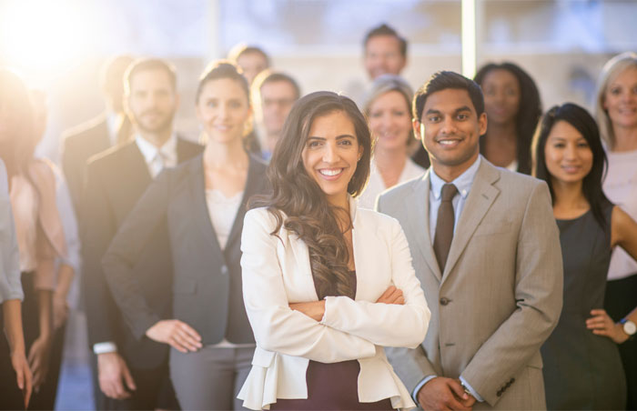 corp2 photo of people in corporate outfits looking at camera