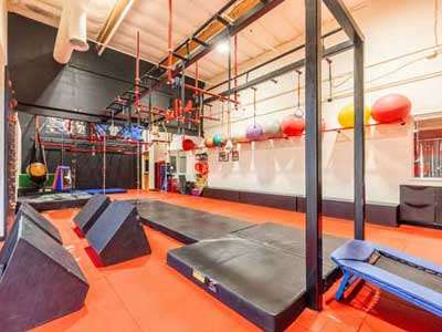 ninja-gym-400x300 interior shot of the ninja gym at the studio in roseville